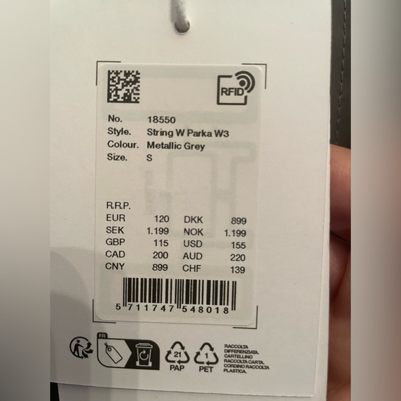 NWT Rains String W Parka Metallic Gray Trench Coat with Glossy Finish - Picture 10 of 13